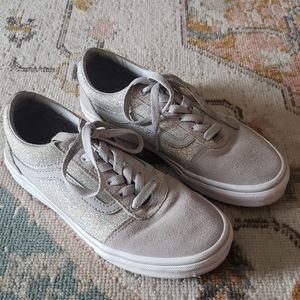 gray sparkly vans
